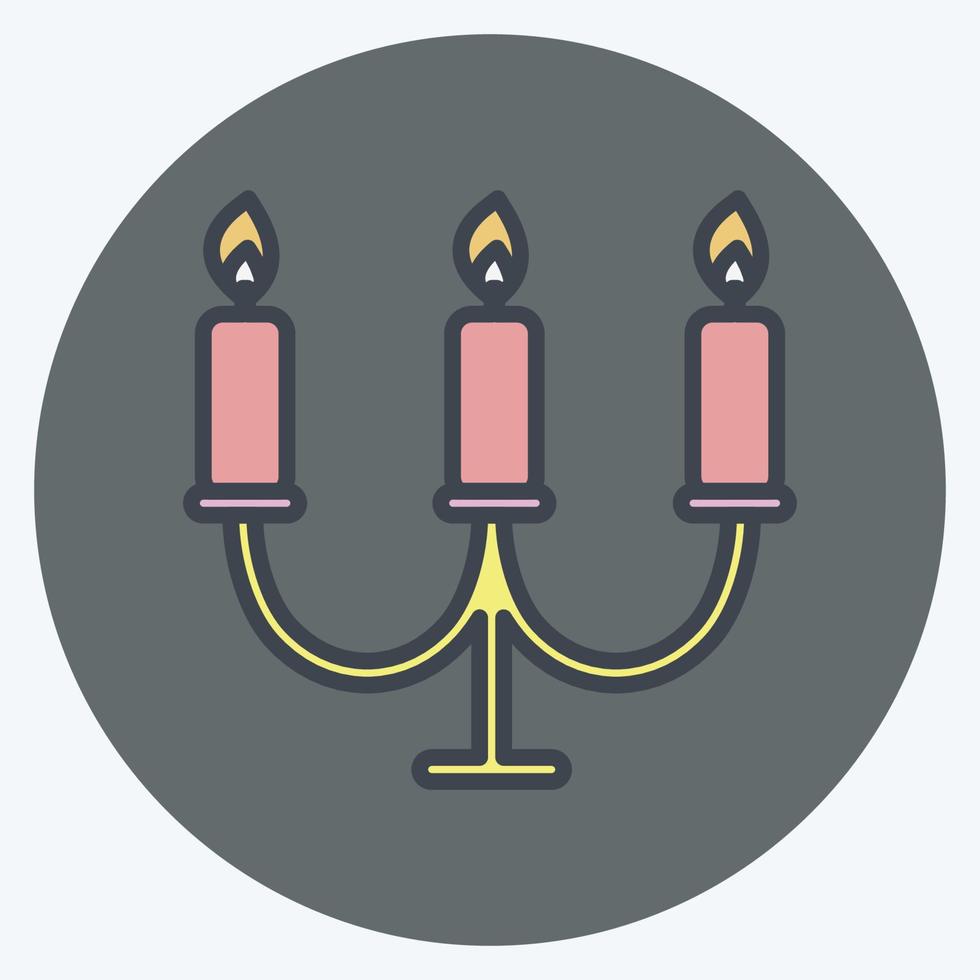 Candles Icon in trendy color mate style isolated on soft blue background vector