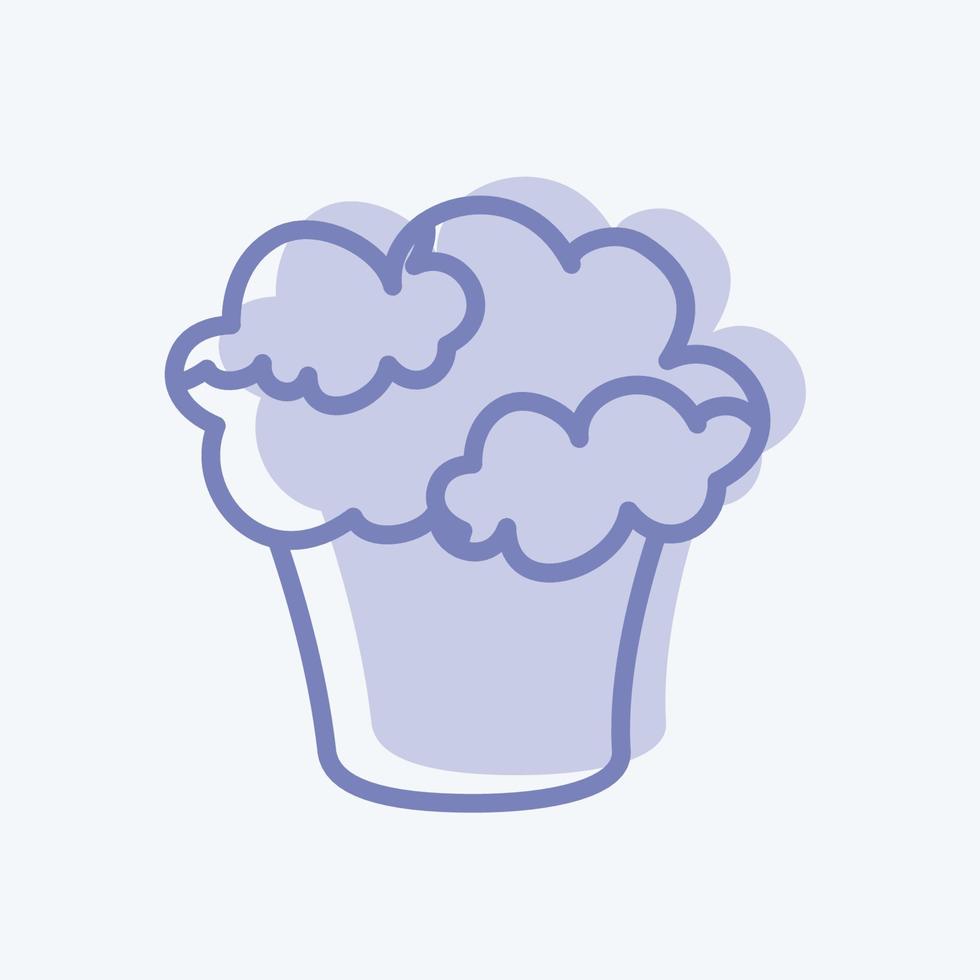 Cupcake Icon in trendy two tone style isolated on soft blue background vector