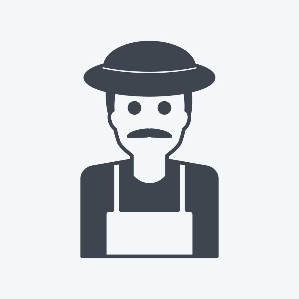 Gardener Icon in trendy glyph style isolated on soft blue background vector