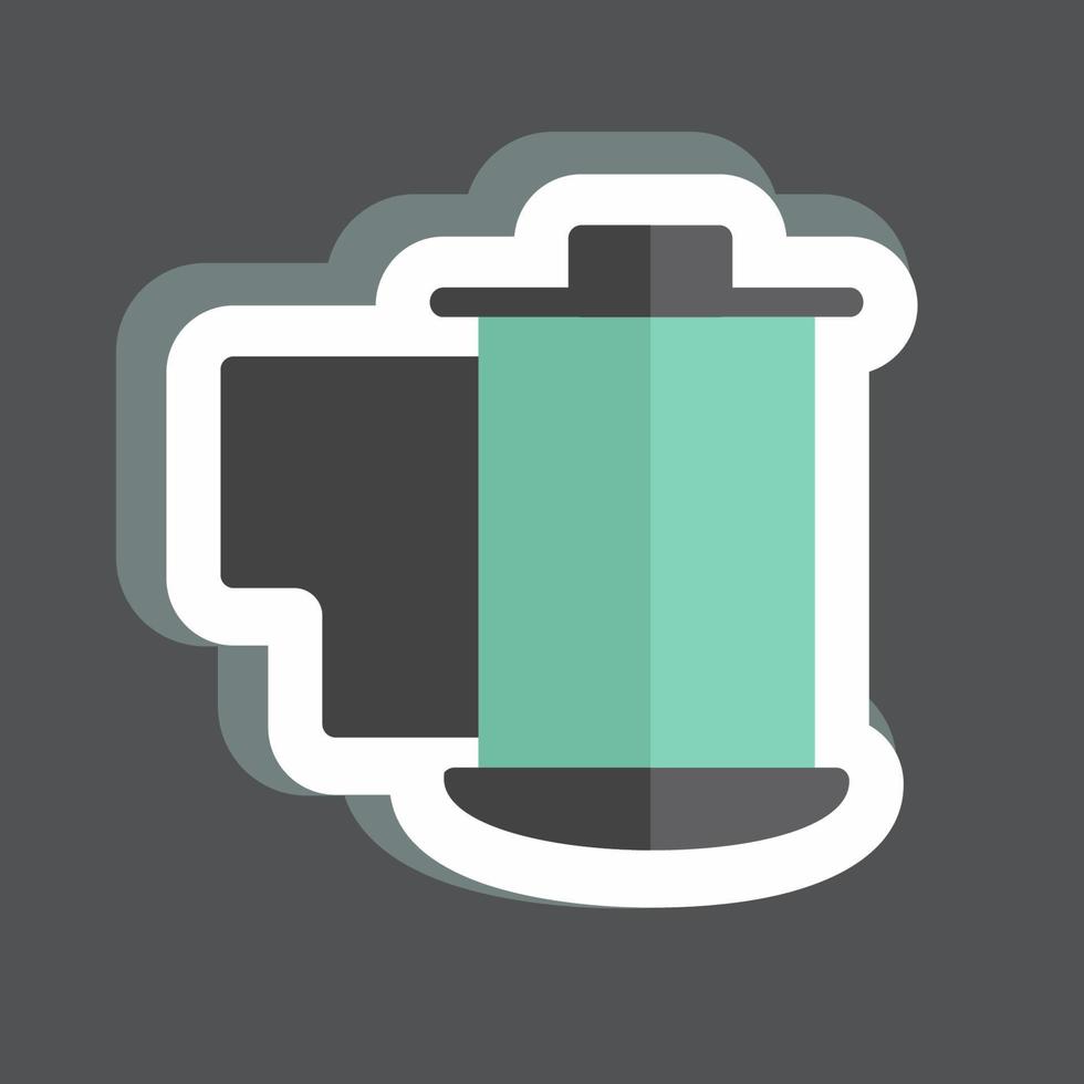 Film Reel Sticker in trendy isolated on black background vector