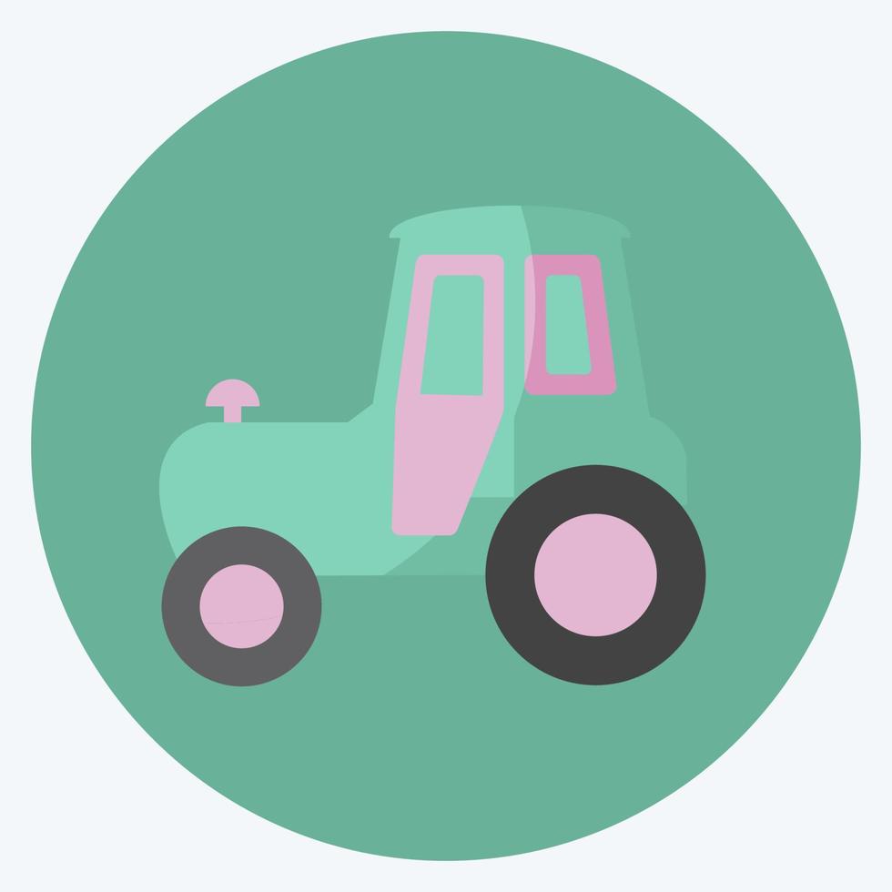 Tractor Icon in trendy flat style isolated on soft blue background vector