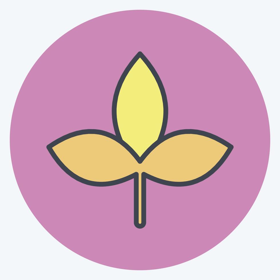 Autumn Leaf Icon in trendy color mate style isolated on soft blue background vector