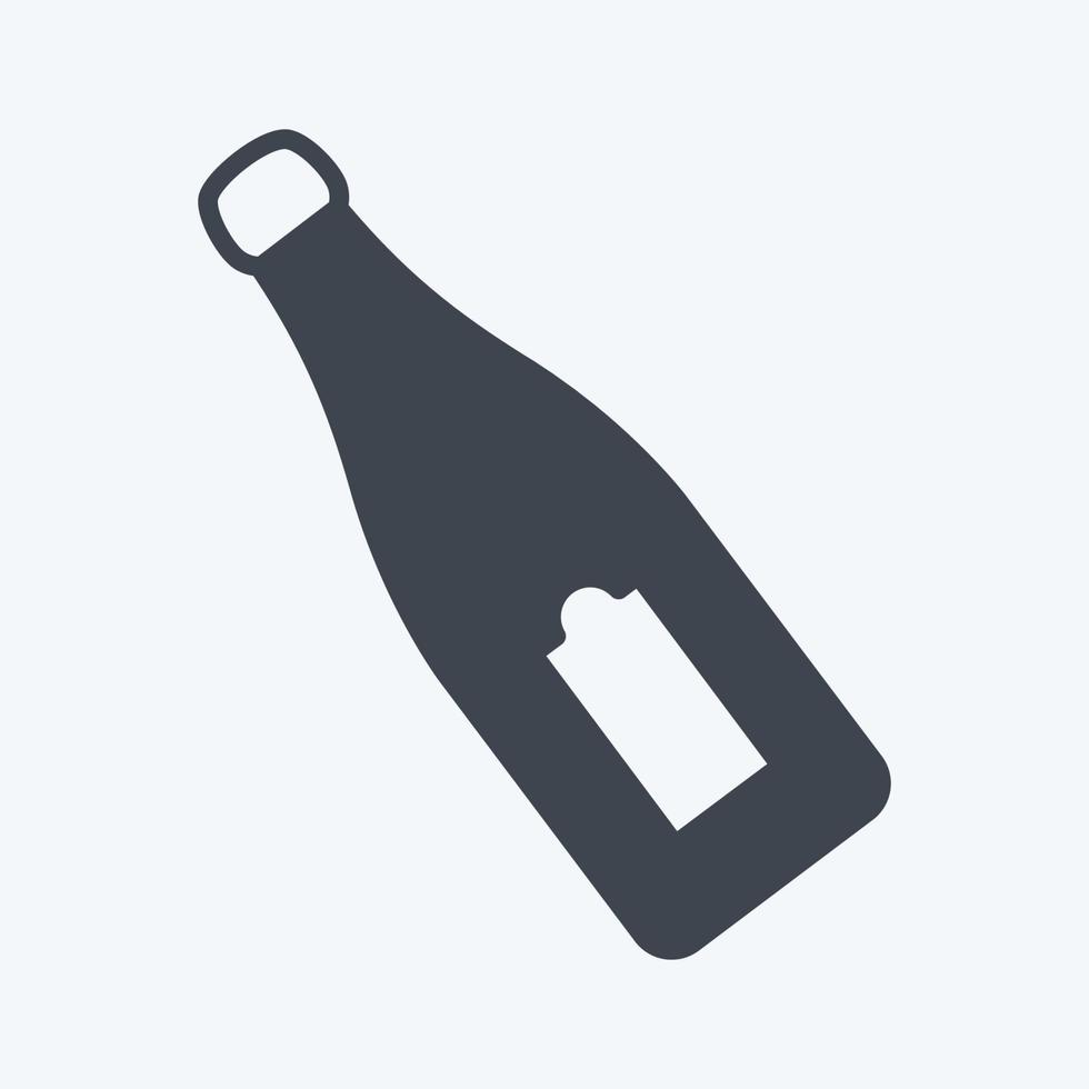 Champagne bottle Icon in trendy glyph style isolated on soft blue background vector