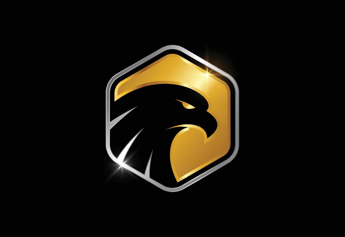 Eagle head in polygon shape vector logo template, Mascot head of an Eagle