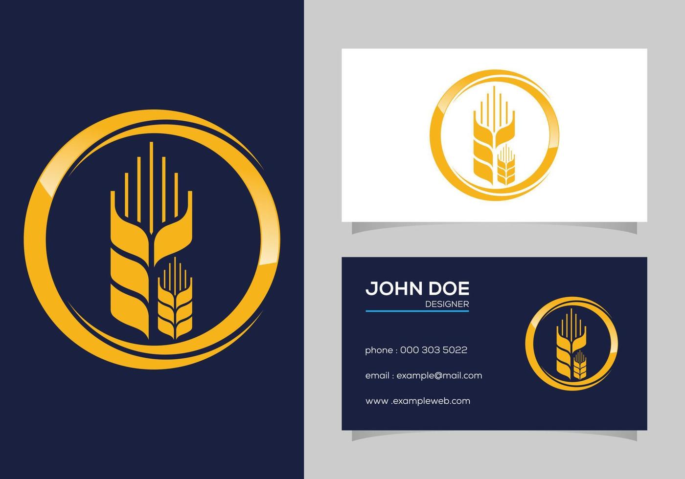 Wheat Ears Icon and Logo. For Identity Style of Natural Product Company and Farm Company. vector