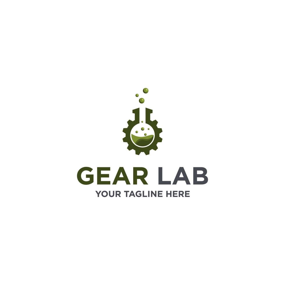 Abstract color lab logo. vector laboratory, chemical, medical test logo, icon. modern design with Gear and bottles.