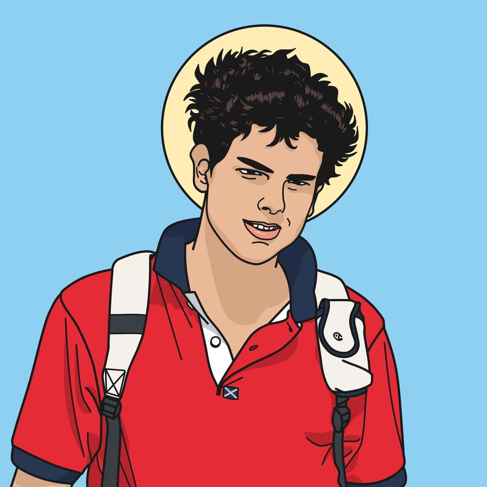 Blessed Carlo Acutis Colored Vector Illustration