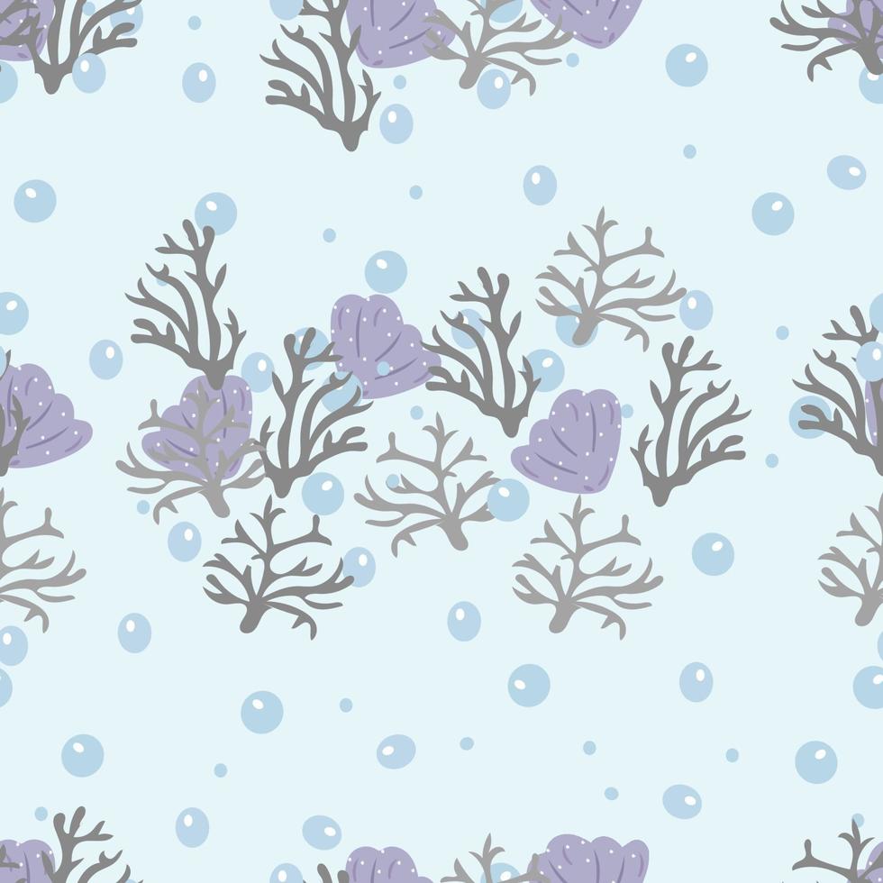 beautiful background of coral and shell vector