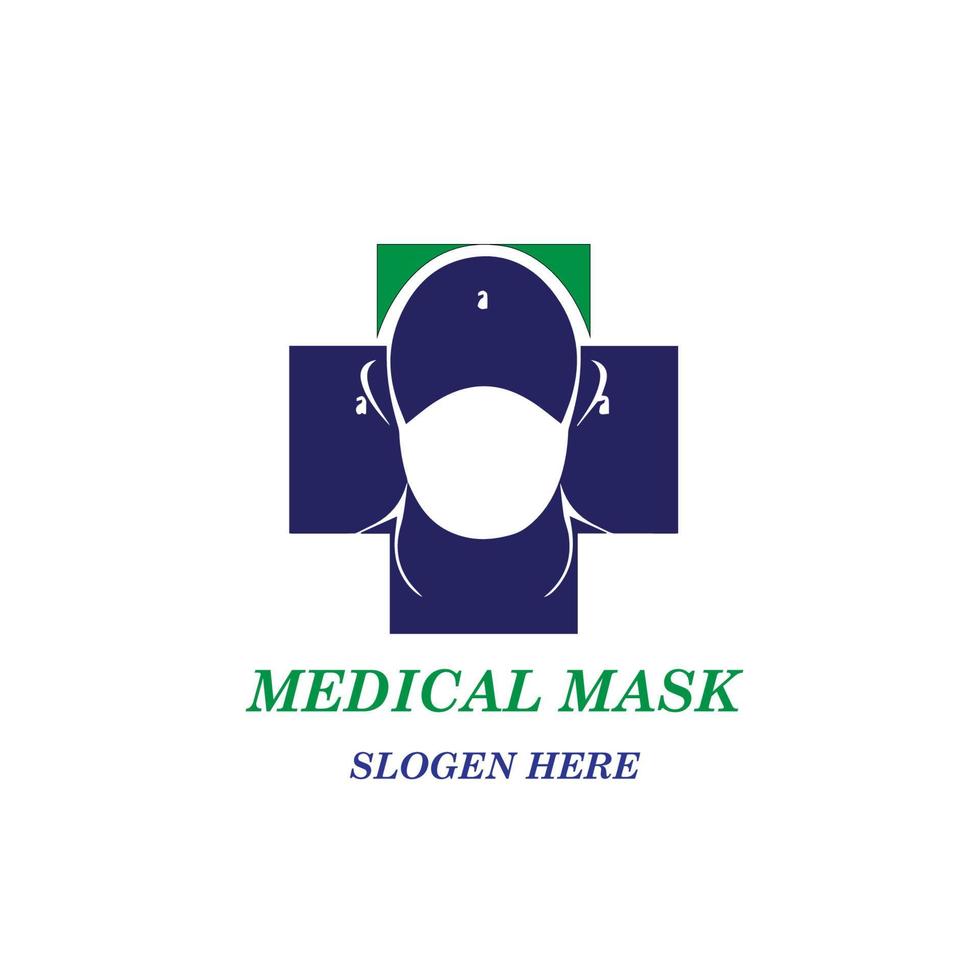 plantilla de diseño de logotipo de máscara médica profesional vector