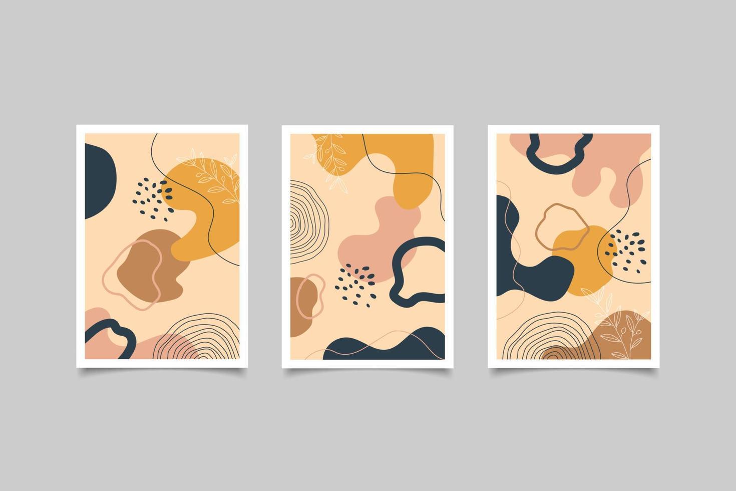 Autumn hand draw abstract cover design vector