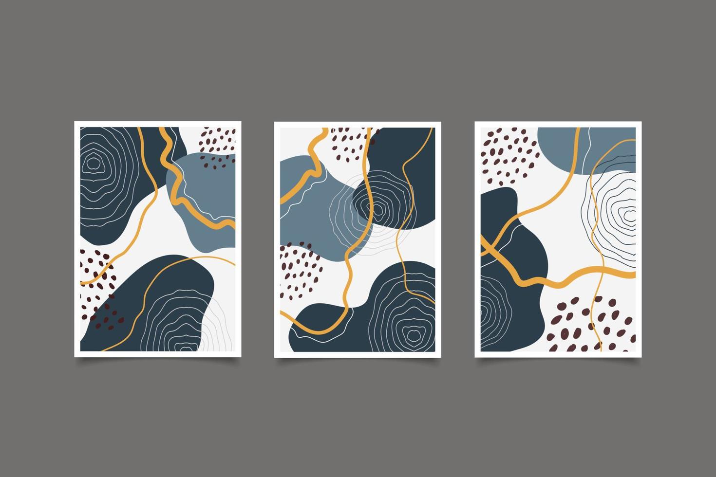 Abstract wall art shapes collection vector