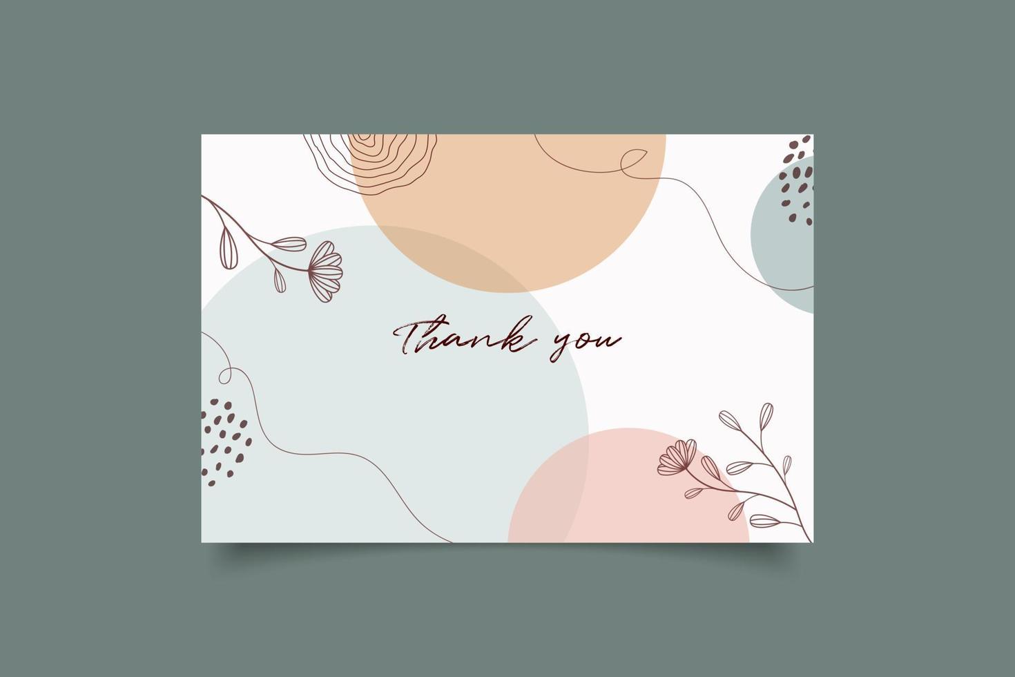 thank you card template abstract design vector