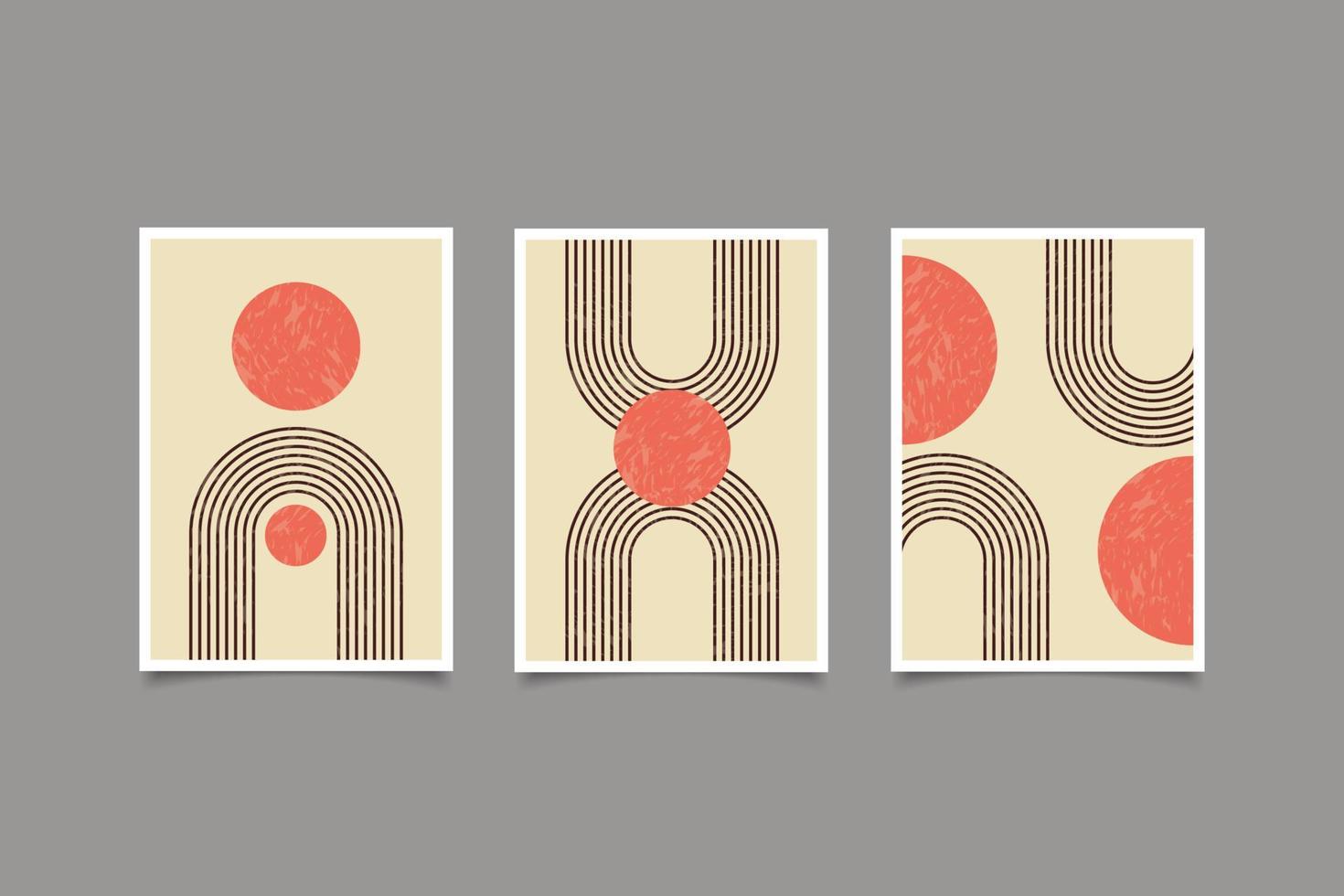 Boho abstract line art cover design vector