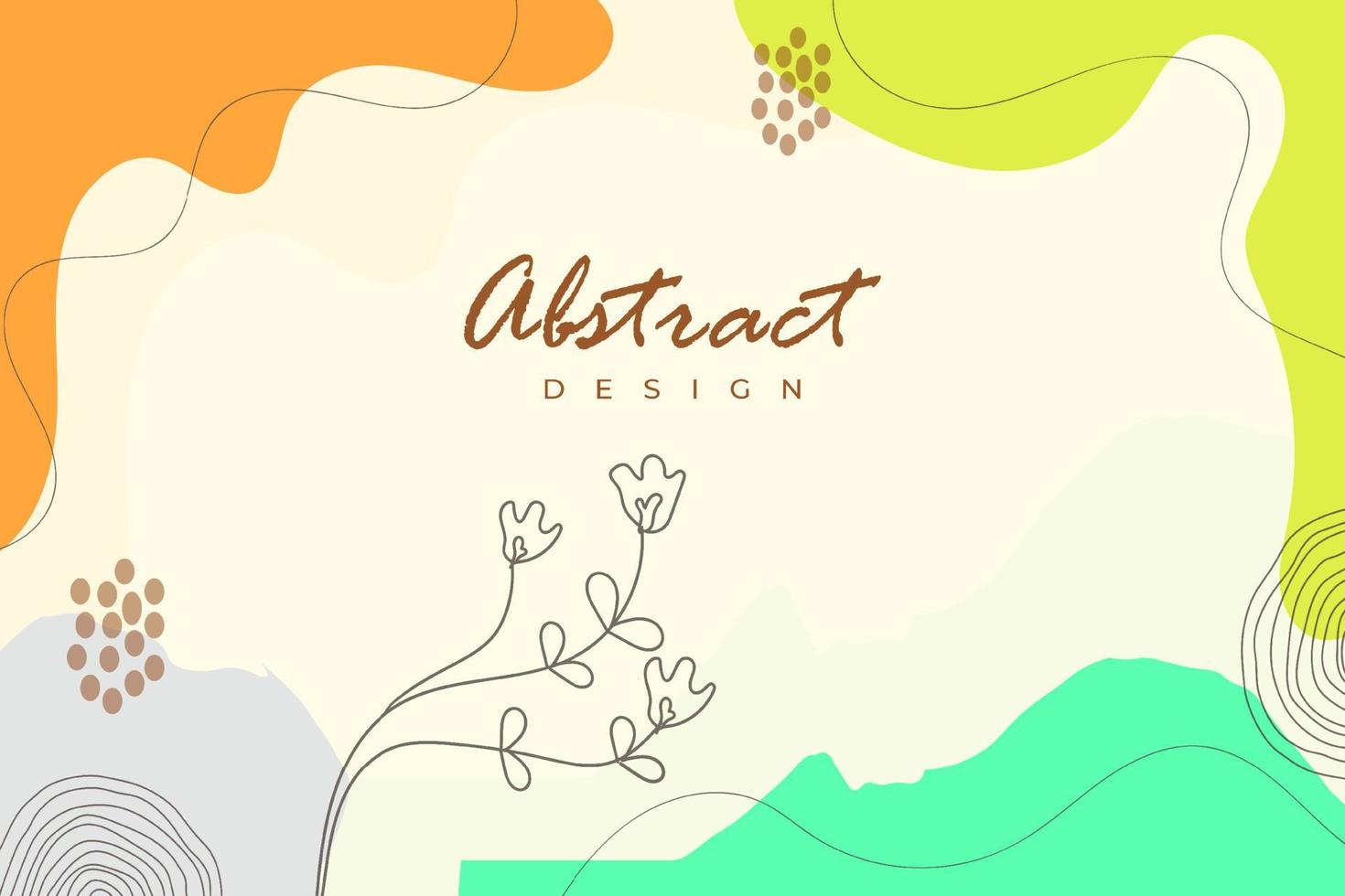 Hand draw abstract floral template vector