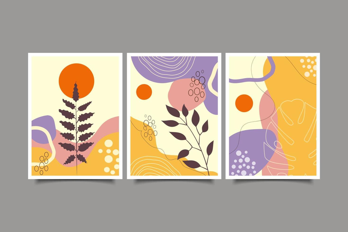 Boho botanical modern design wall art vector