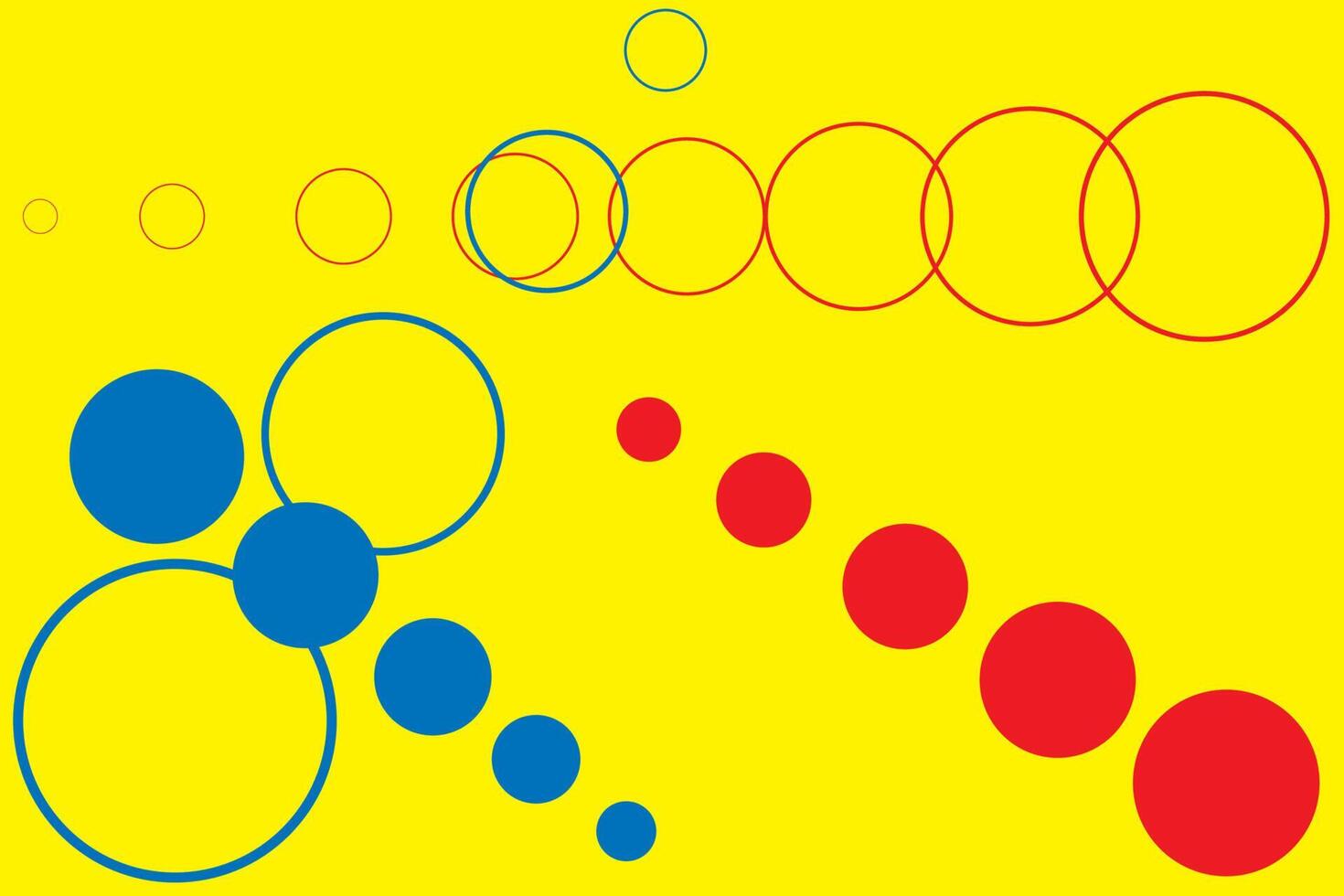 Primary colors background, blue, red, and yellow, geometric circle shape. Vector illustration.