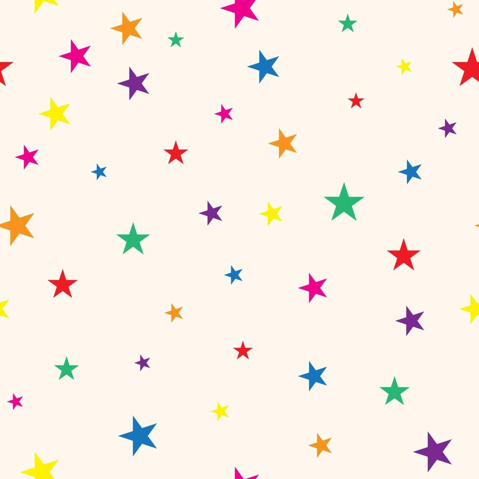 Seamless pattern. Star shape, multi-colored paste is distributed as a beautiful background. Vector illustration.