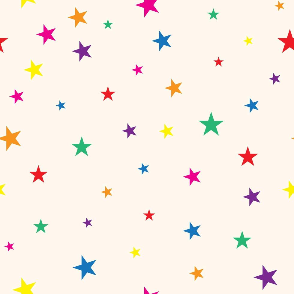 Seamless pattern. Star shape, multi-colored paste is distributed as a beautiful background. Vector illustration.