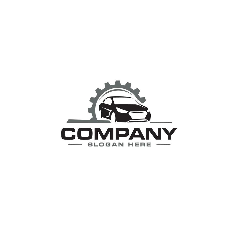 diseño de logotipo de coche y equipo. envíenos un mensaje en nuestras redes sociales si necesita nuestra ayuda para poner el nombre de su empresa en el diseño vector