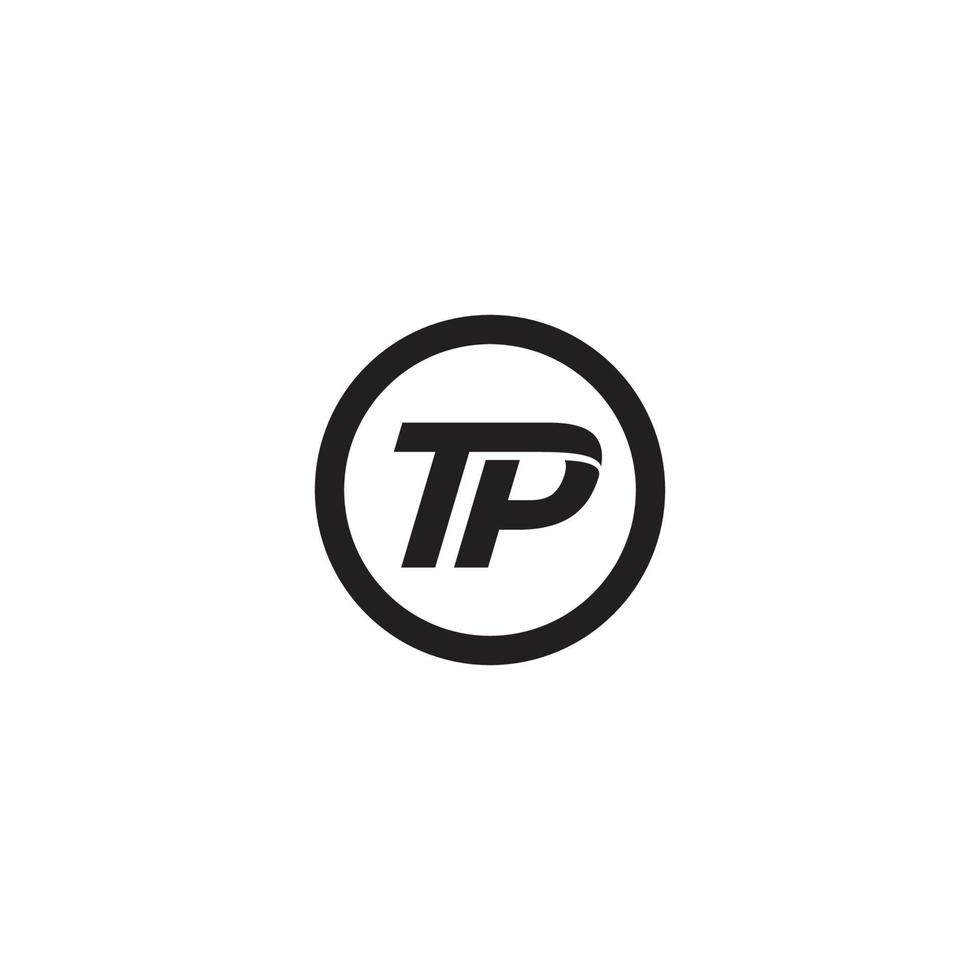 diseño de logotipo o icono de letra tp vector