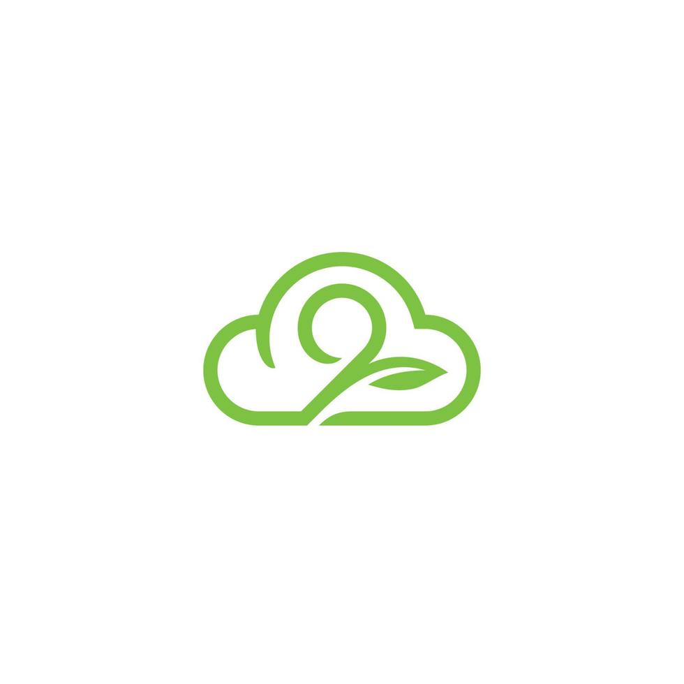 Cloud and Leaf logo or icon design vector