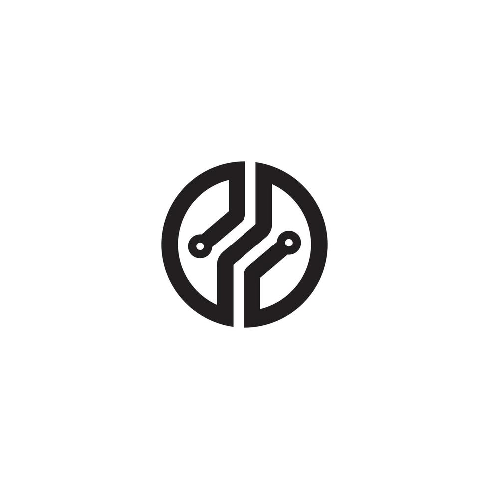 Circuit Board logo or icon design vector
