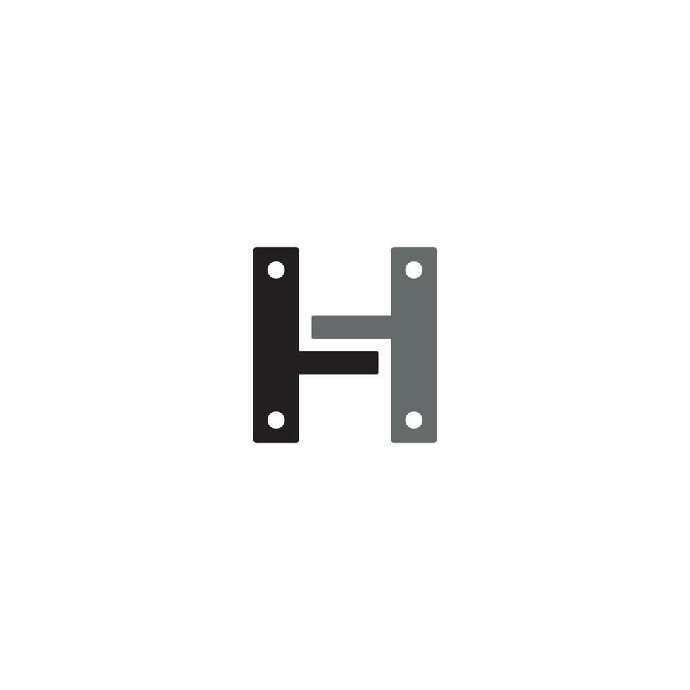 Letter H and Metal Plate logo or icon design vector