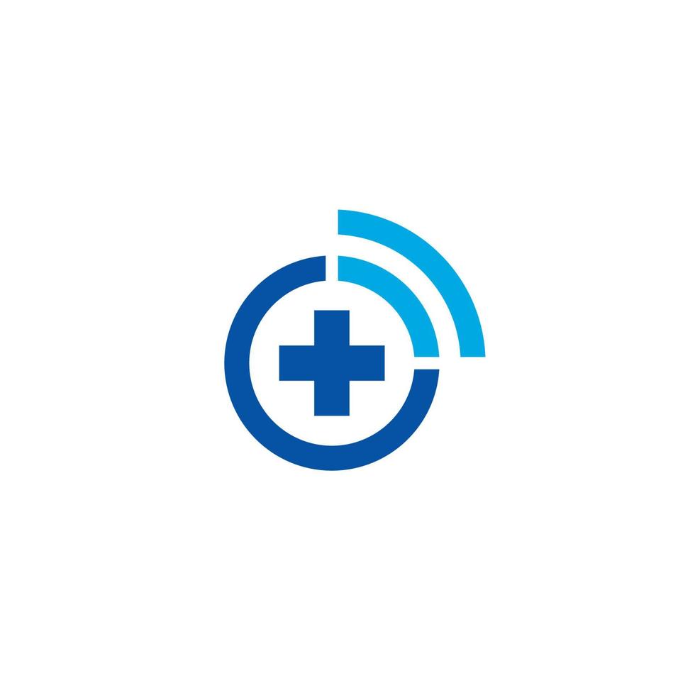 Cruz médica y diseño de logotipo o icono de señal. vector