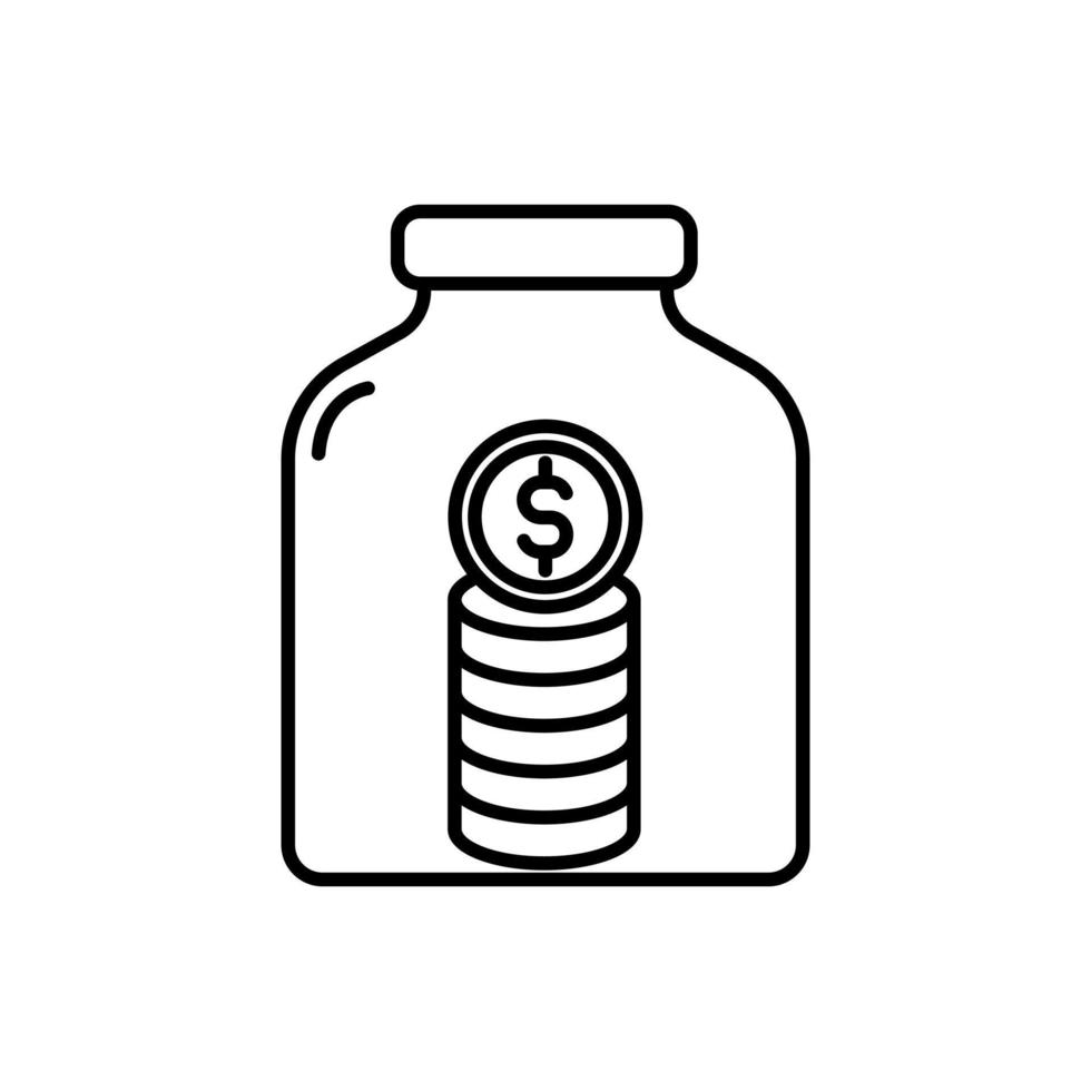 saving concept, money in the jar icon vector