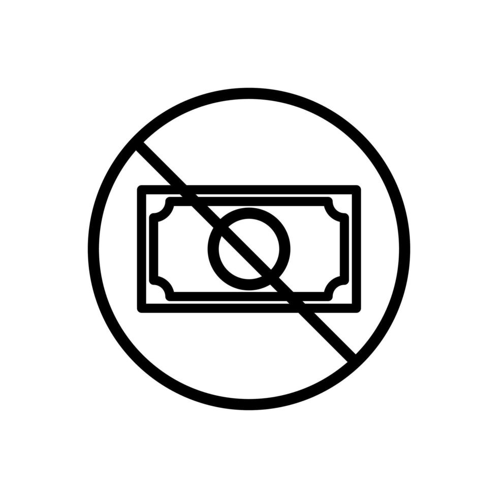 no cash icon vector