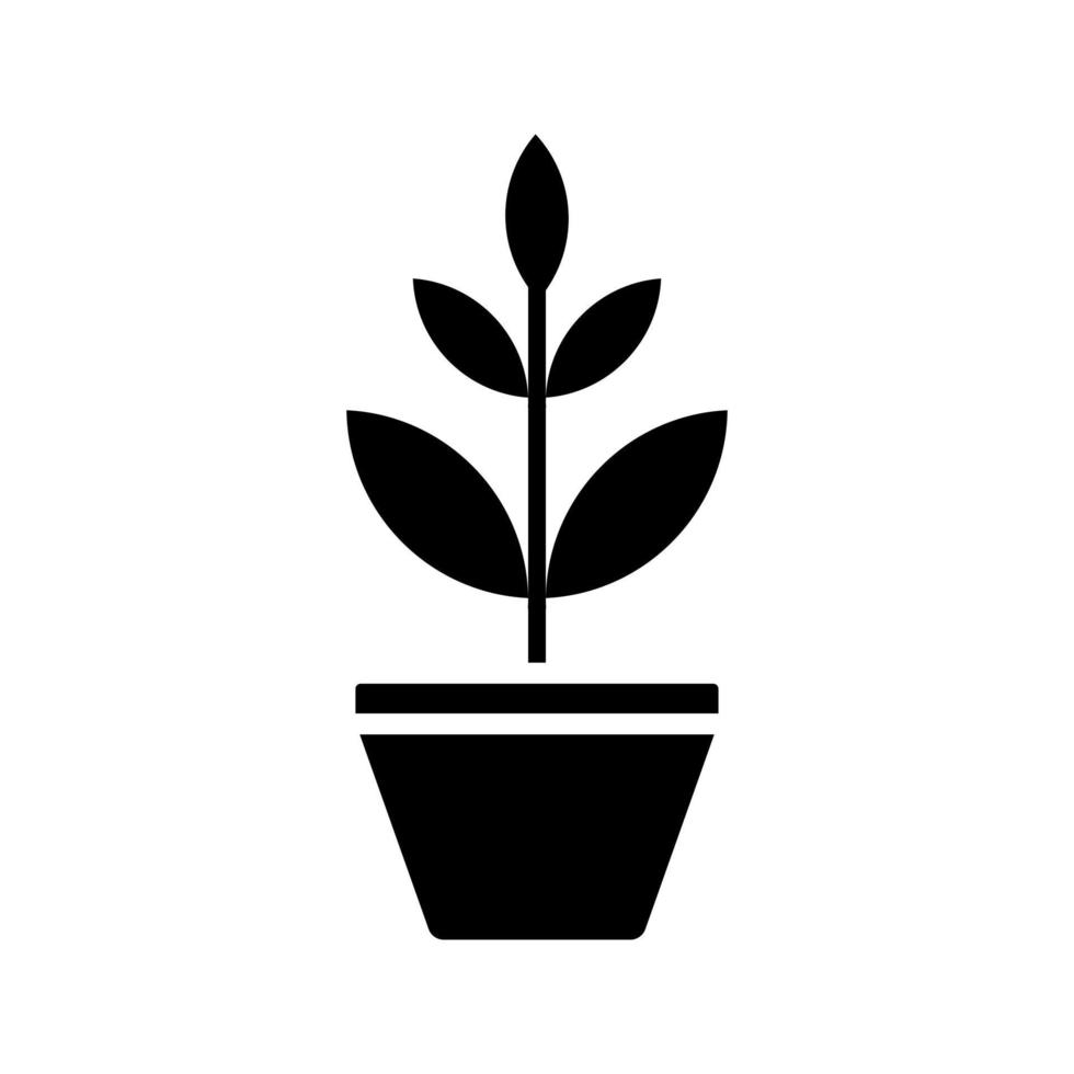 planta en el vector de icono de maceta