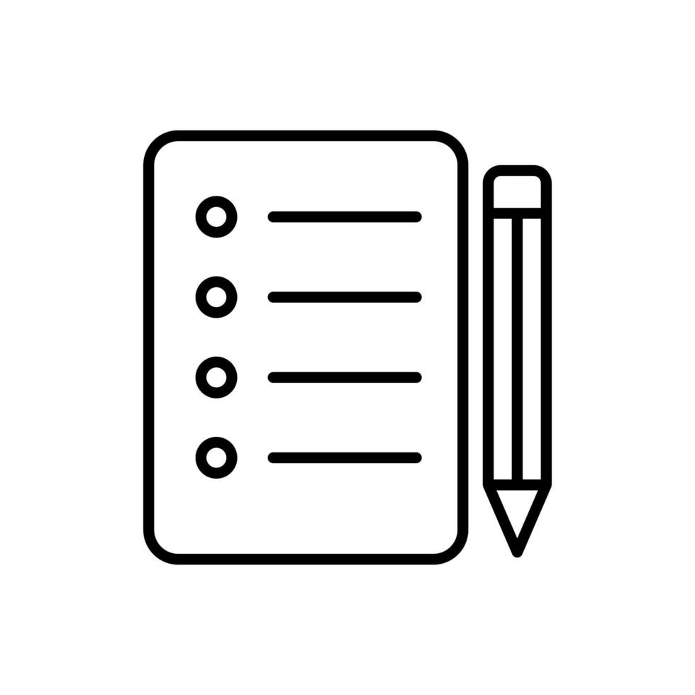 lista de documentos con un vector de icono de lápiz