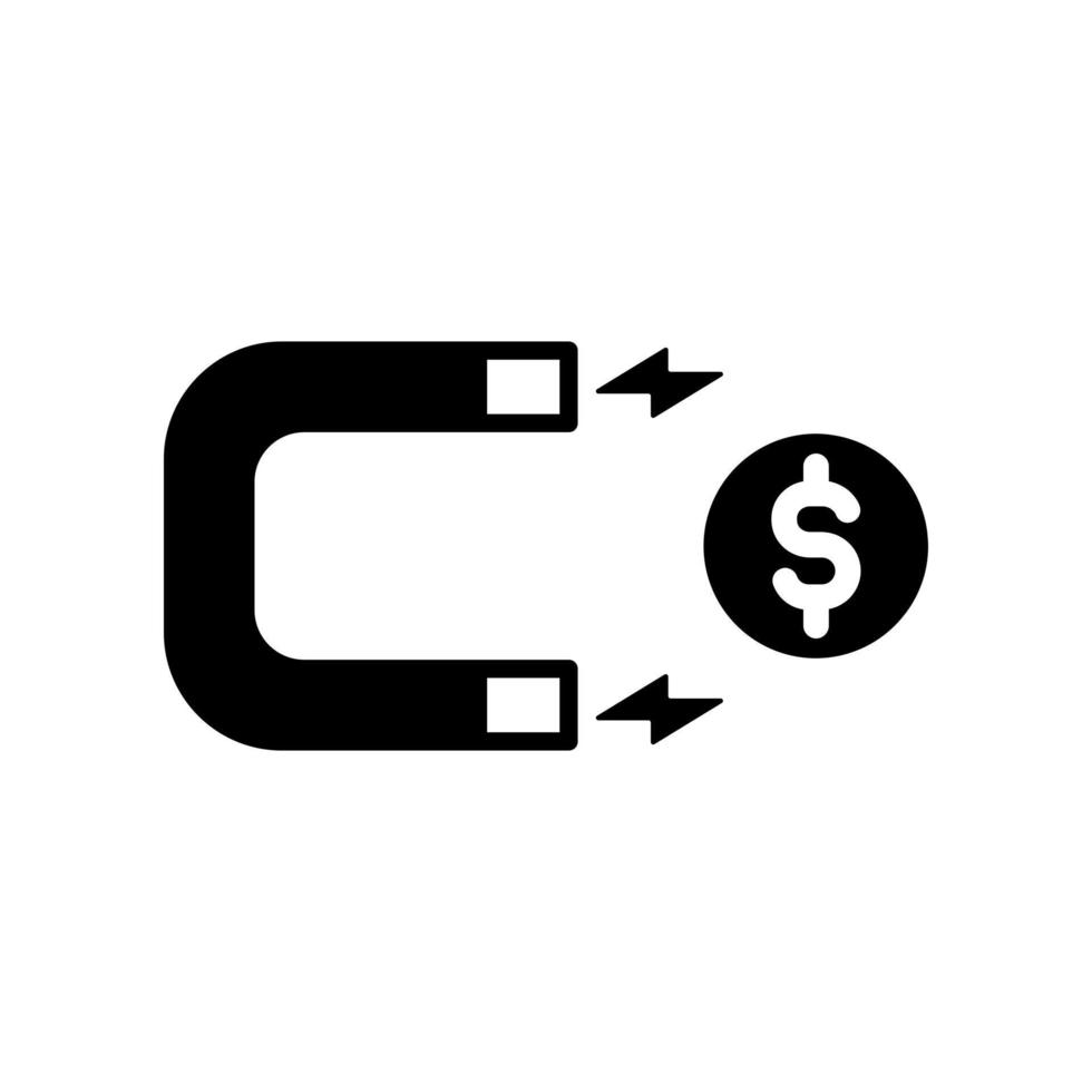 marketing concept, magnet with money icon vector