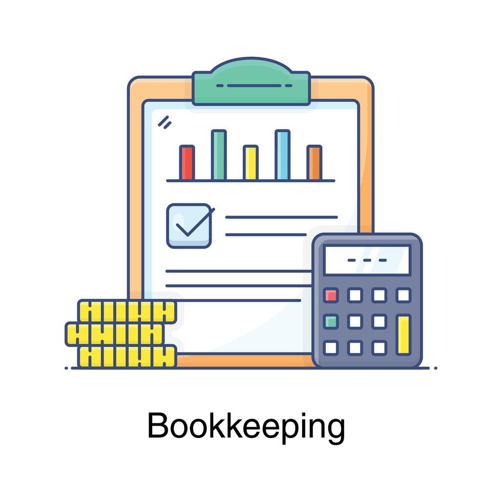 Bookkeeping vector in flat design.