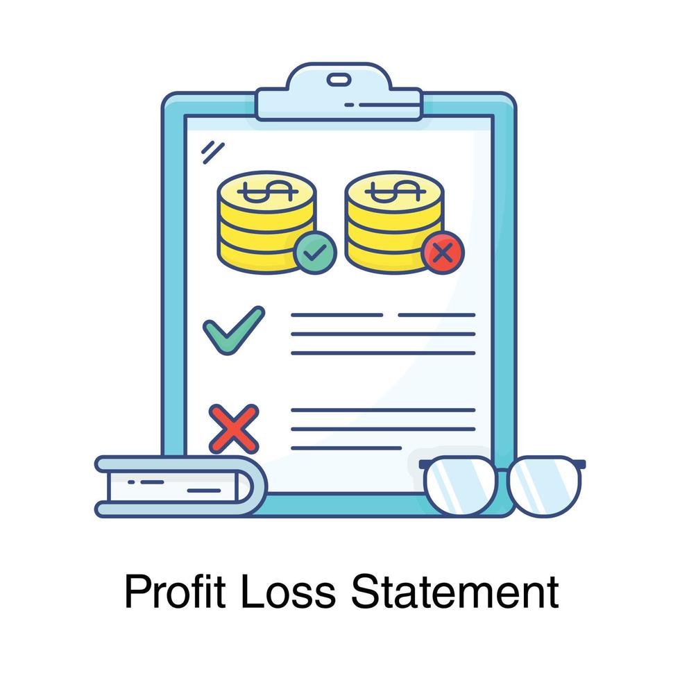 Trendy vector design of profit loss statement icon