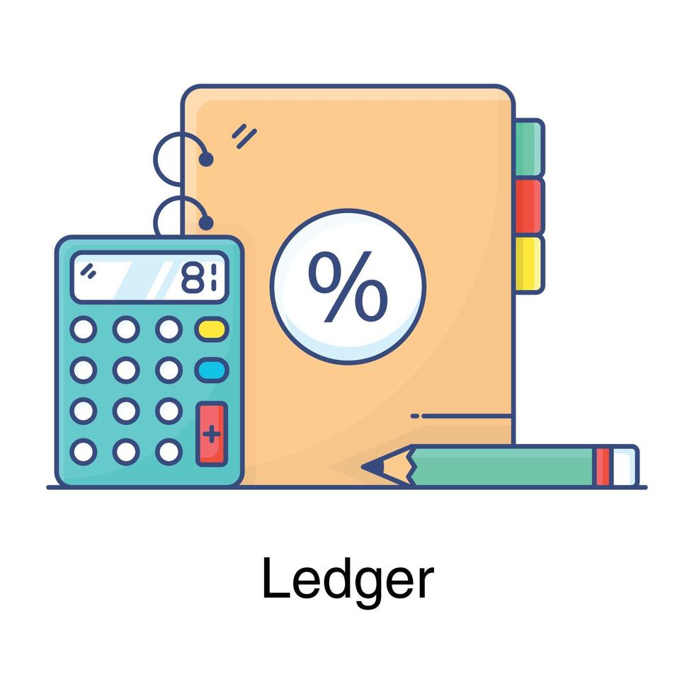 Editable flat design of ledger icon editable vector