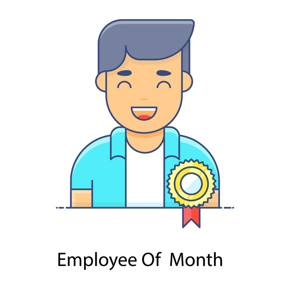 Employee of month vector flat icon