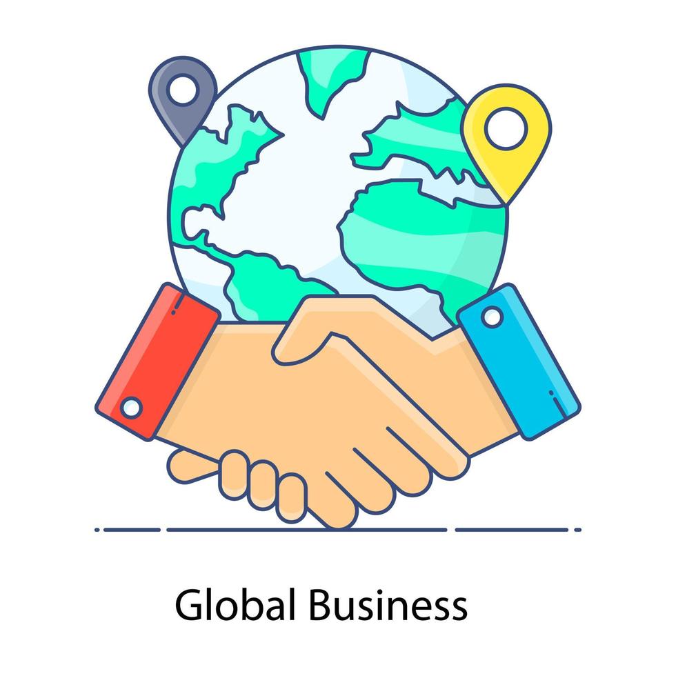 Global business vector style globe with placeholders