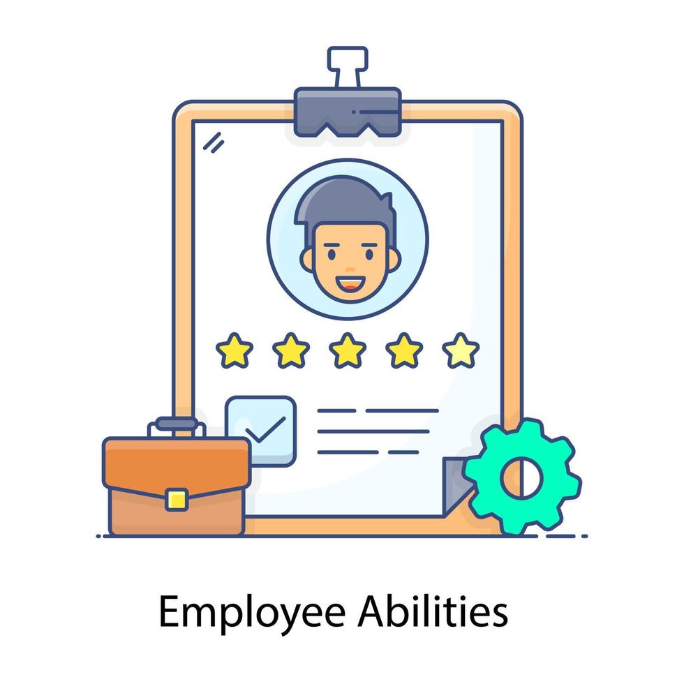 Style of employee abilities vector flat icon