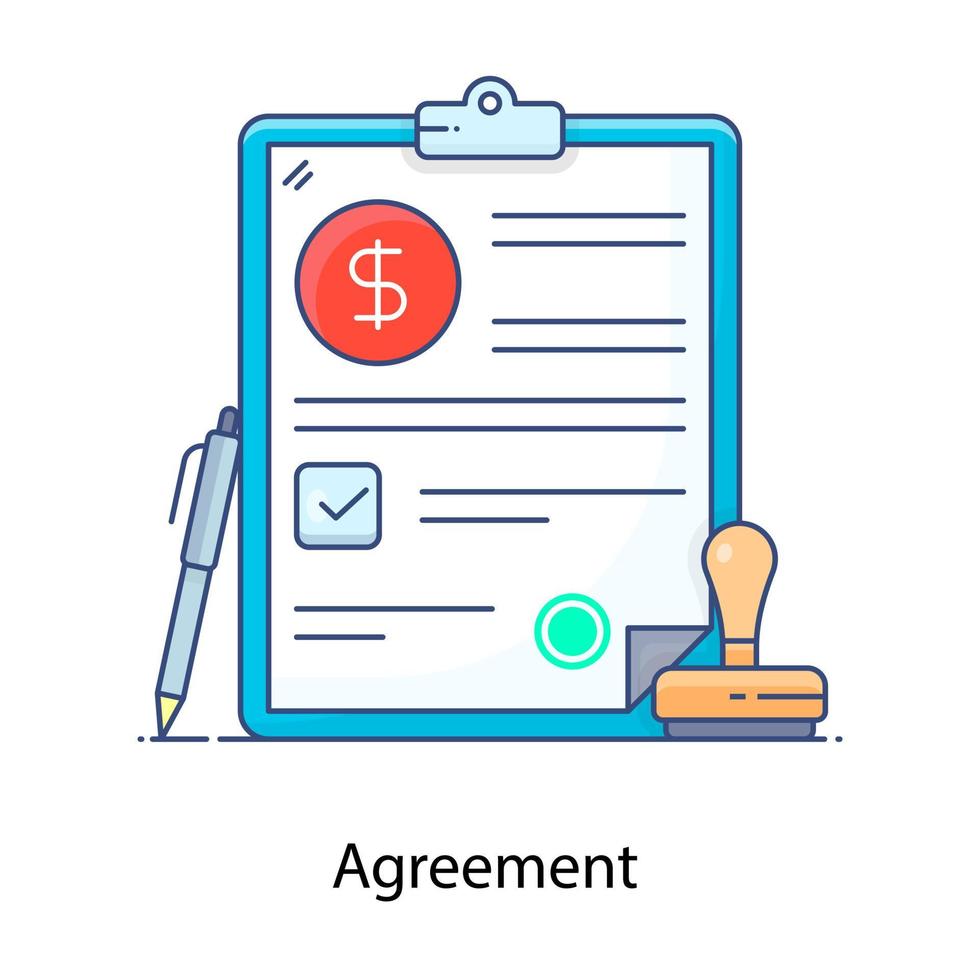 Agreement vector in modern flat style terms and conditions