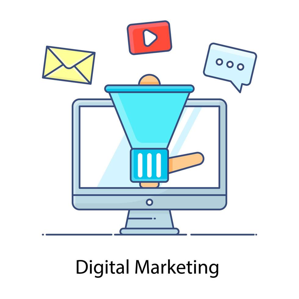 Digital marketing icon online marketing vector