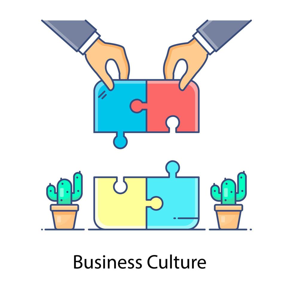 icono de cultura empresarial resolución de problemas en estilo plano vector