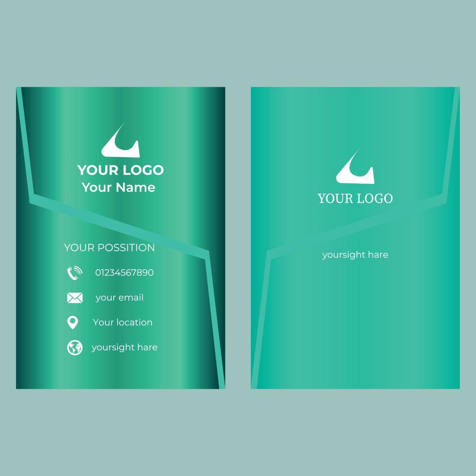 Green business card design template vector