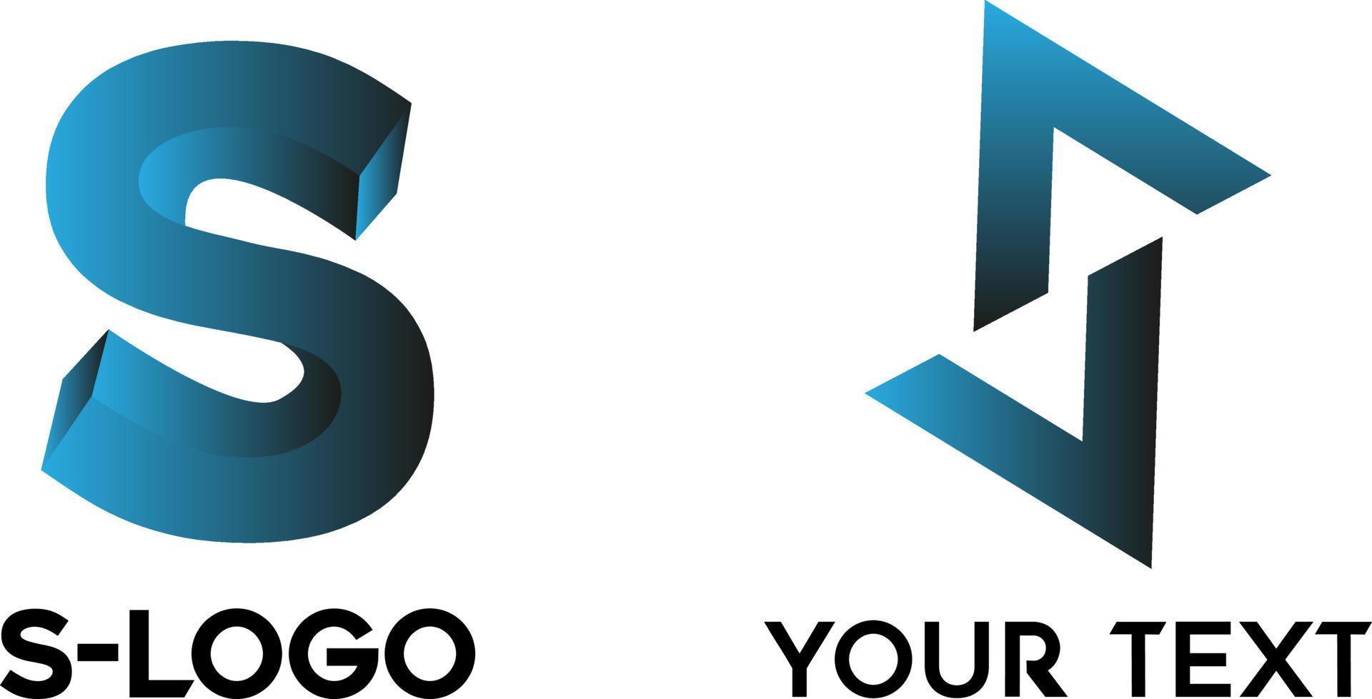 plantilla de logotipo de diseño de vector azul de letra de logotipo s