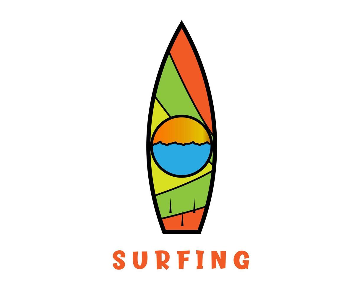 surfing logo template design vector illustration