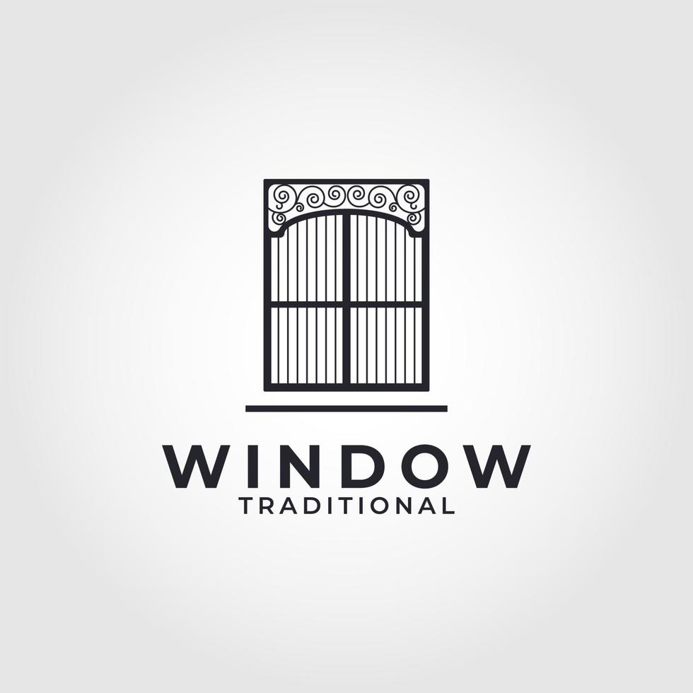 plantilla de diseño de logotipo de vector de icono de ventana tradicional