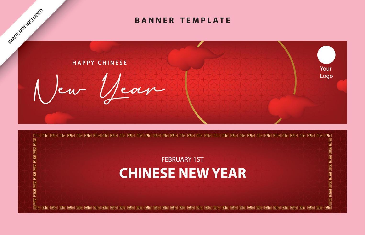 banner chinese new year poster asian zodiac template social media february background wallpaper event vector