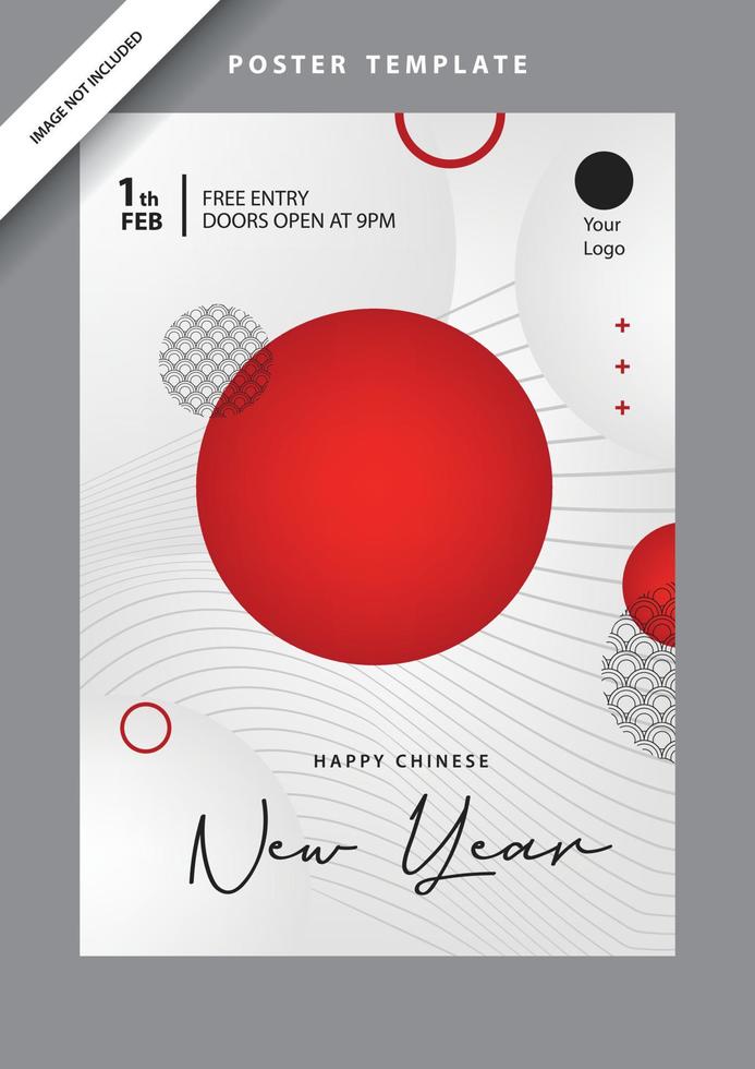 banner chinese new year poster asian zodiac template social media february background wallpaper event vector