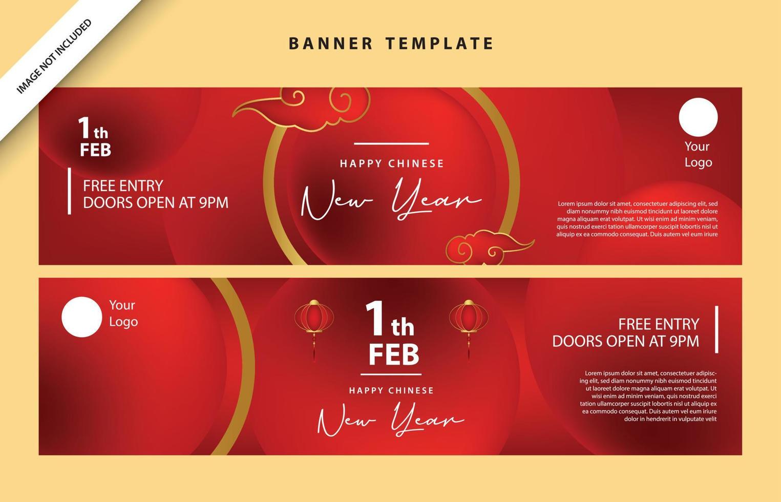 banner chinese new year poster asian zodiac template social media february background wallpaper event vector