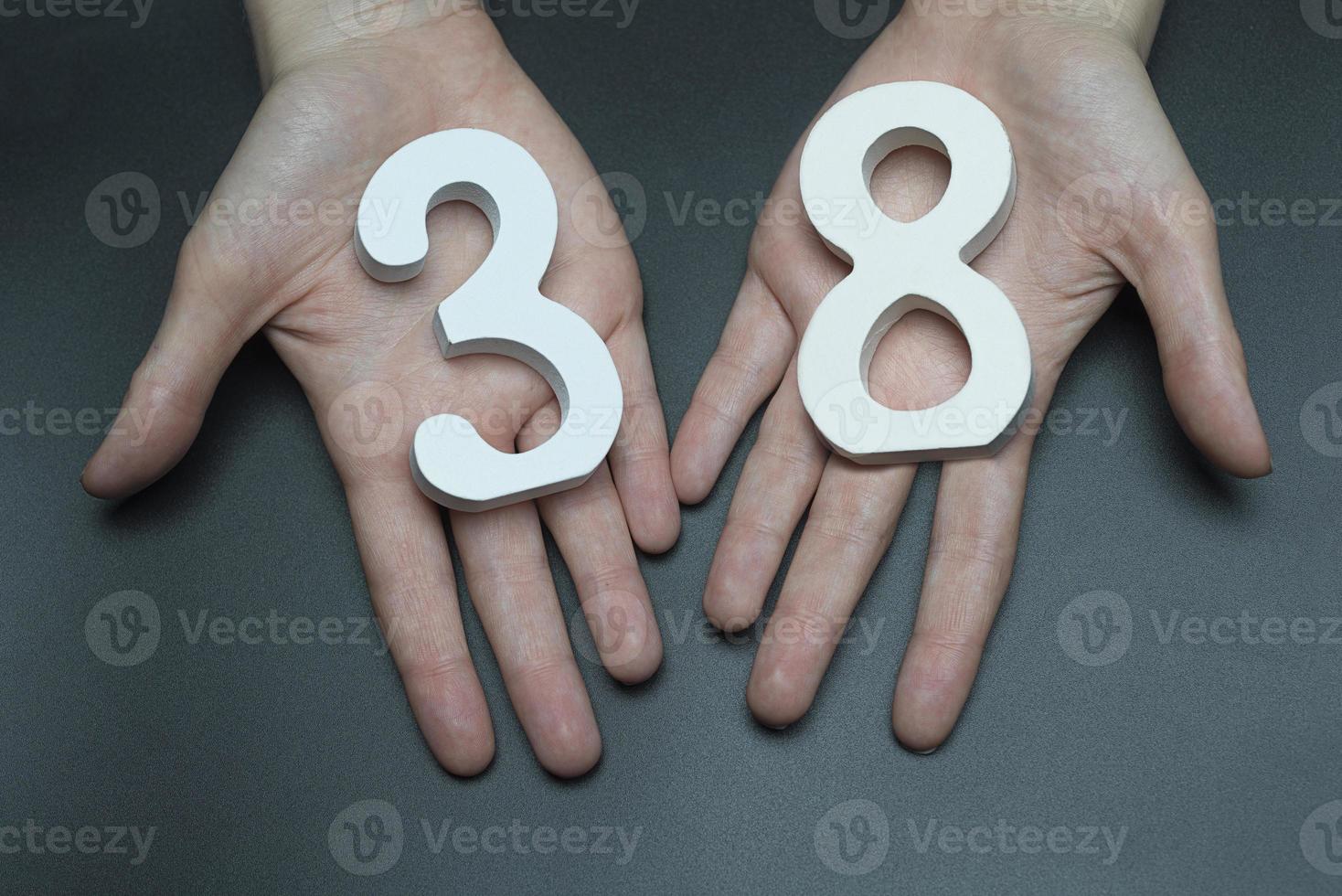 On the female palms figure thirty-eight. photo